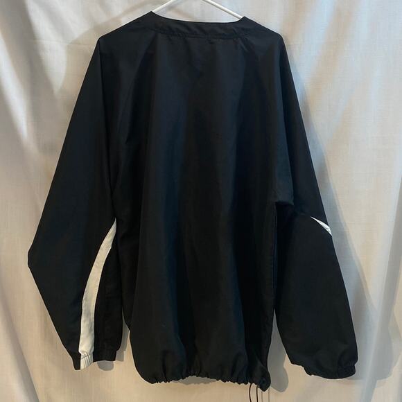 Mens XL 46-49 Teamwork Athletic Apparel Nylon Pullover windbreaker Black & White - Picture 3 of 10